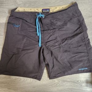 Patagonia Black Swim Shorts Size 36 Board Swiming Nylon Drawstring‎ Adjustable